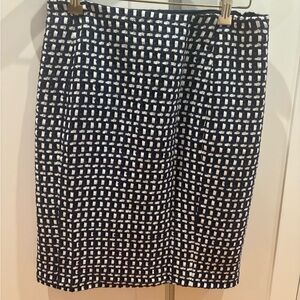 Moschino Navy and White Checkered Skirt